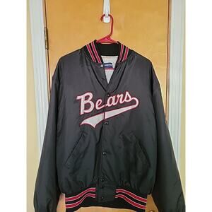 Vintage Bears Holloway Satin Bomber Red/Black Football Jacket, Size XL